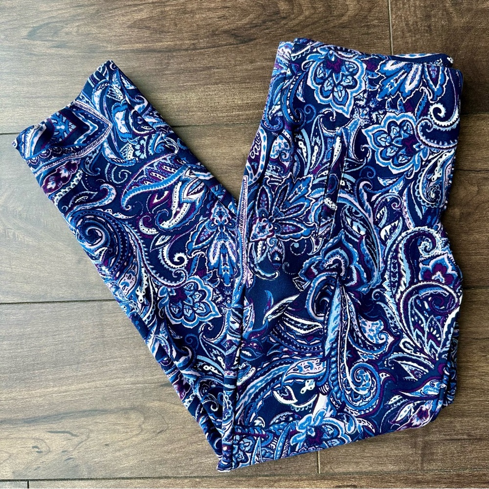Chico's So Slimming Juliet Paisley Ankle Pants - Chicos Size 0 / US Size 4